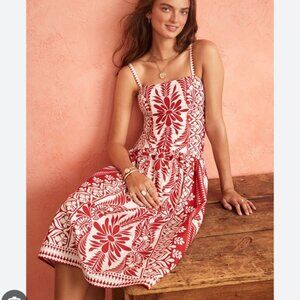 Francesca's Red & White Midi Dress